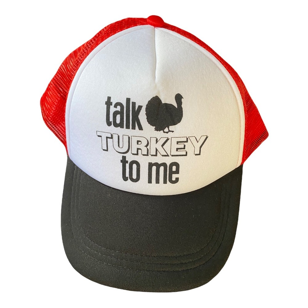 Talk Turkey to Me Thanksgiving Hat Adjustable Trucker Baseball Cap‎